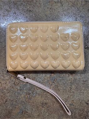 Marc Jacobs Yellow Patent Heart-Embossed Wristlet